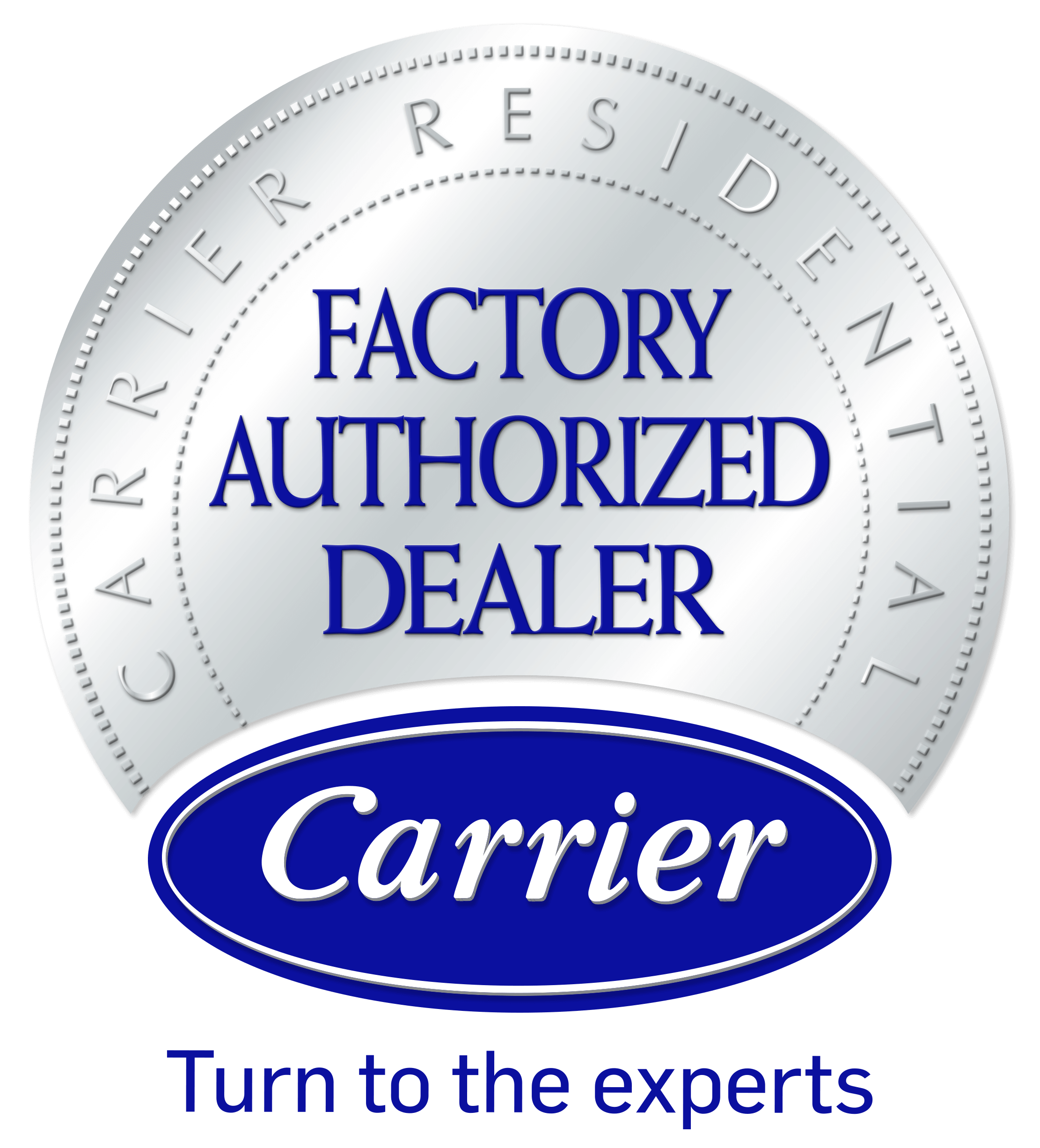 Factory authorized dealer badge from Carrier