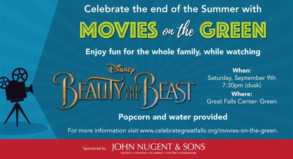 movies on the green flyer form John Nugent & Sons for beauty and the beast