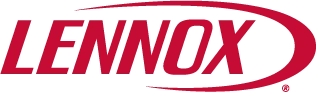 Red Lennox logo with bold, italicized letters and a curved line partially encircling the text.